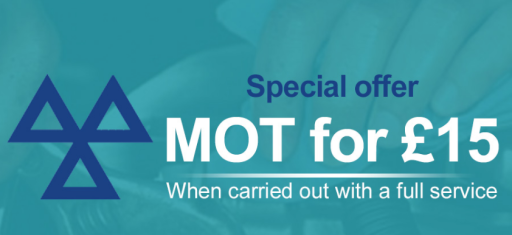 MOT for £15 When carried out with a Full Service